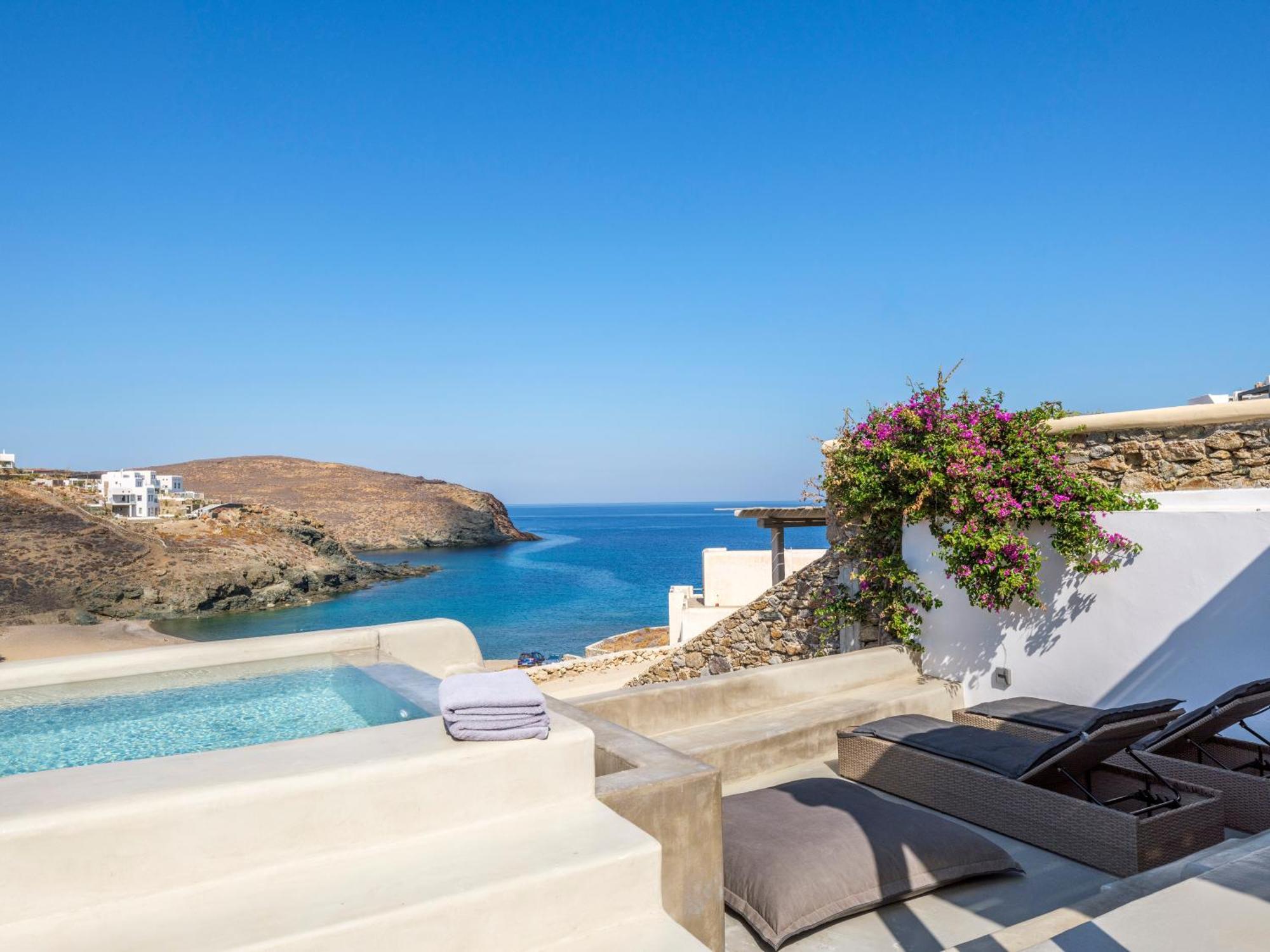 Sea Rock & Sky Private Mykonos Residence Merchia Beach エクステリア 写真