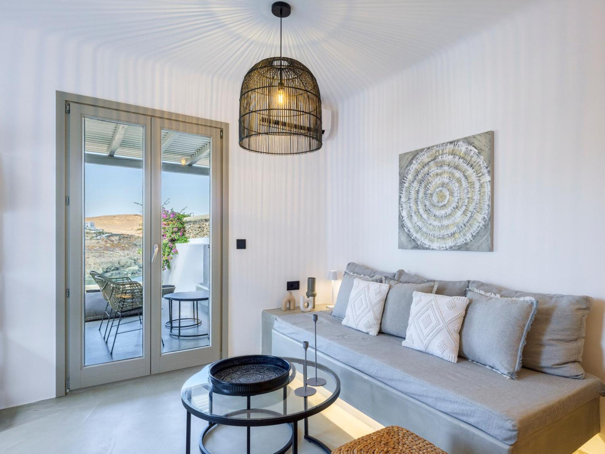 Sea Rock & Sky Private Mykonos Residence Merchia Beach エクステリア 写真