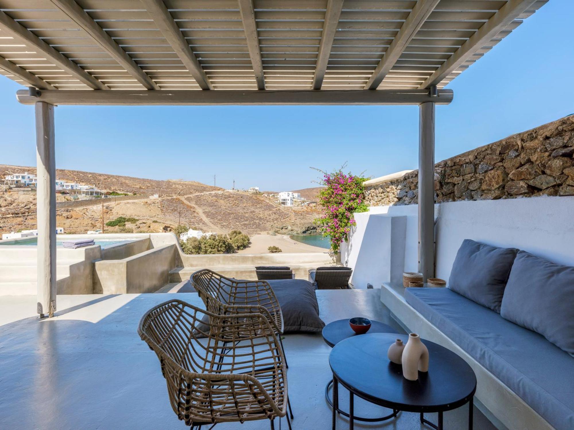 Sea Rock & Sky Private Mykonos Residence Merchia Beach エクステリア 写真