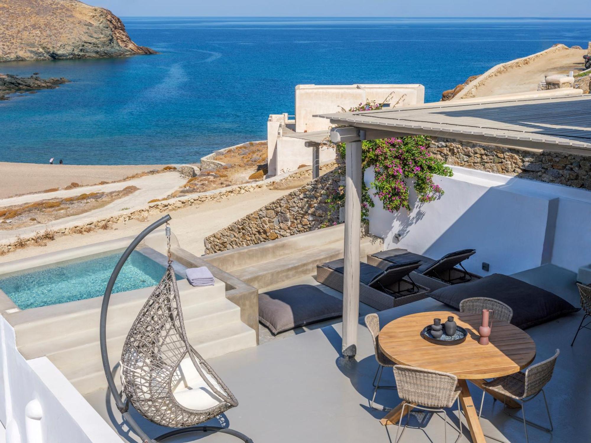 Sea Rock & Sky Private Mykonos Residence Merchia Beach エクステリア 写真