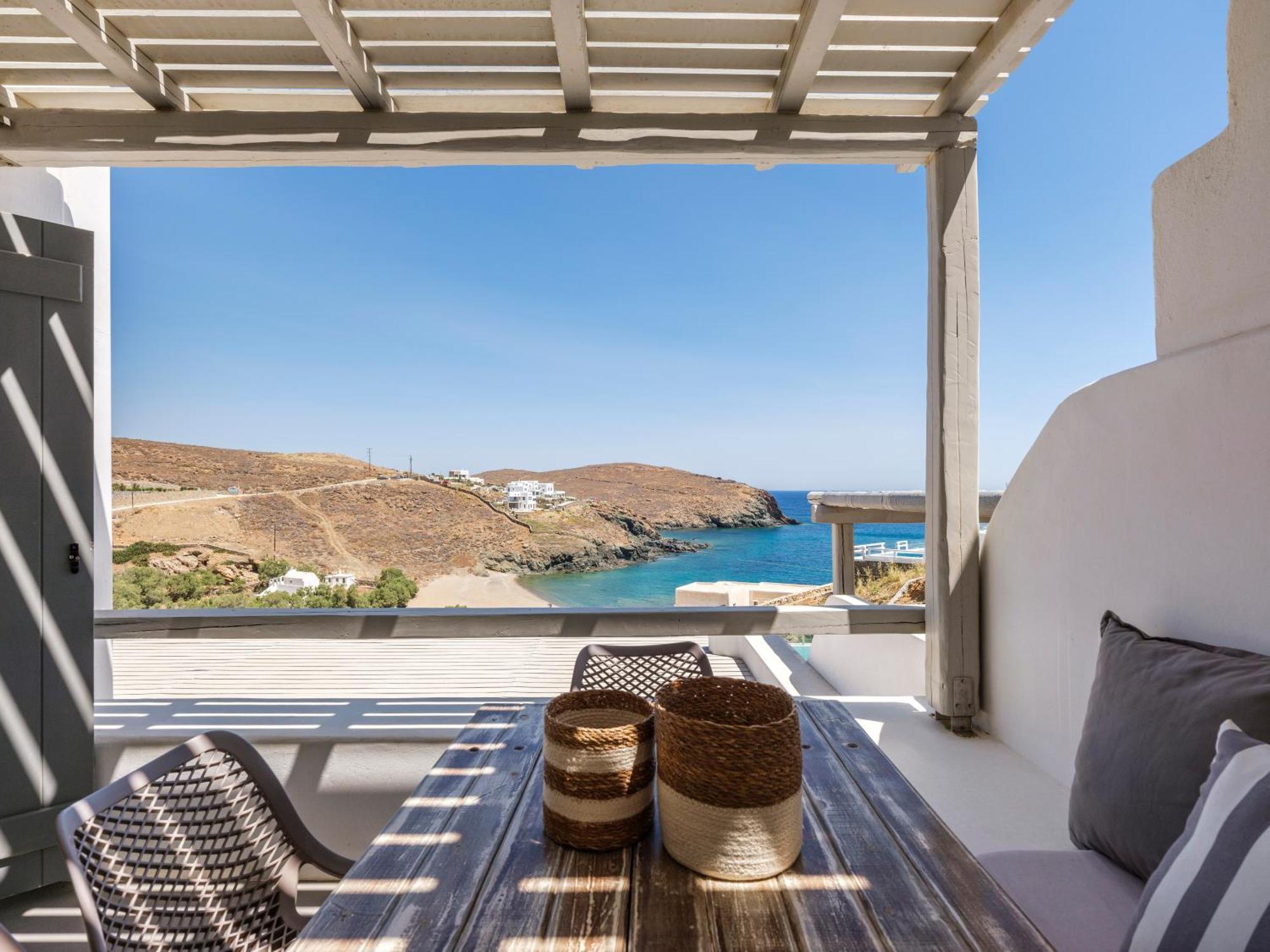 Sea Rock & Sky Private Mykonos Residence Merchia Beach エクステリア 写真
