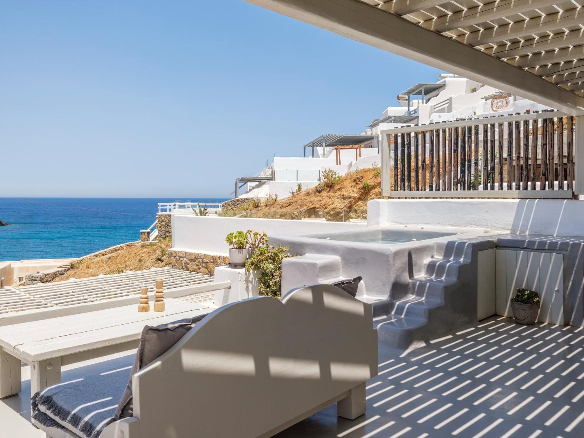 Sea Rock & Sky Private Mykonos Residence Merchia Beach エクステリア 写真