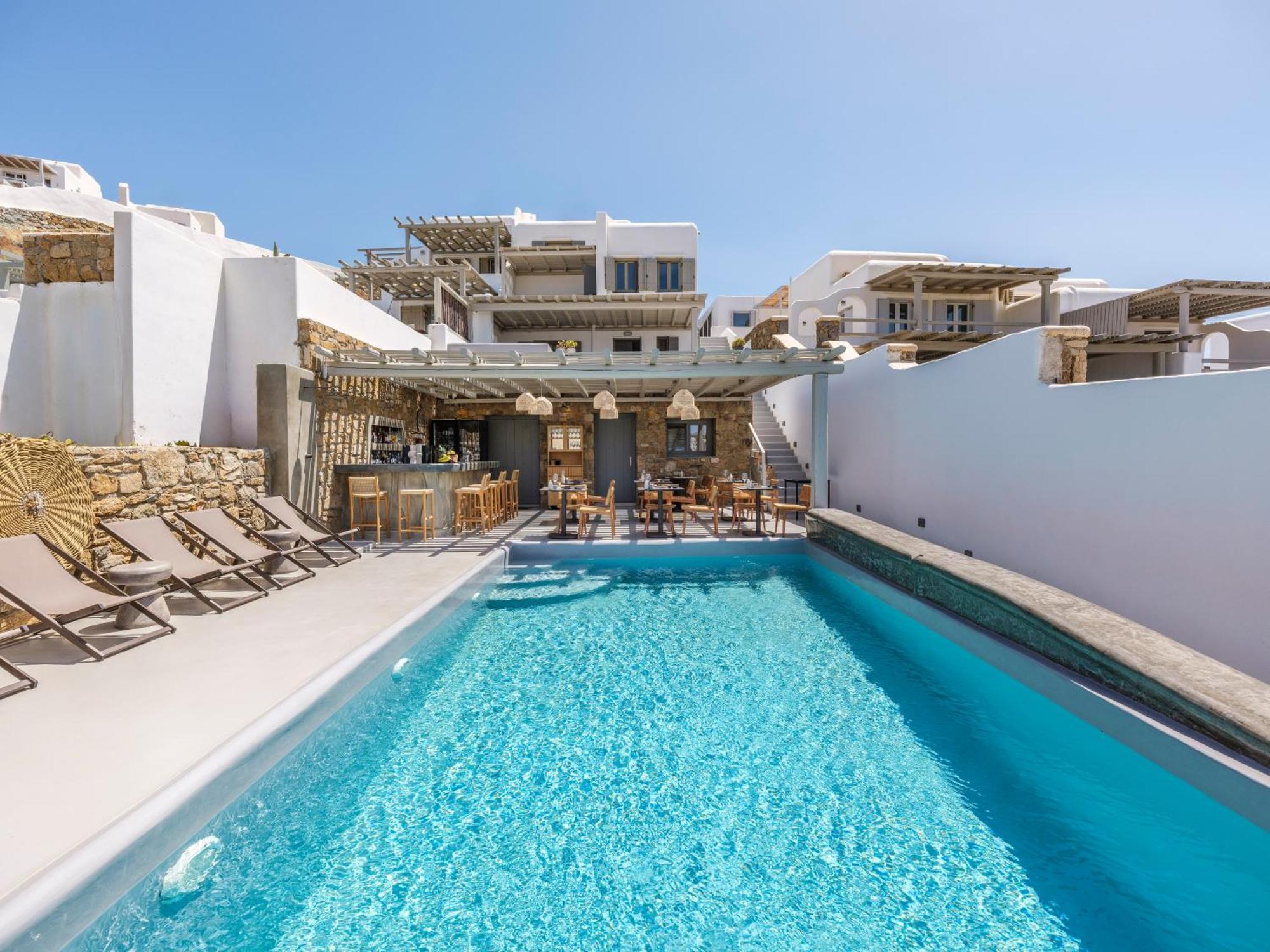 Sea Rock & Sky Private Mykonos Residence Merchia Beach エクステリア 写真