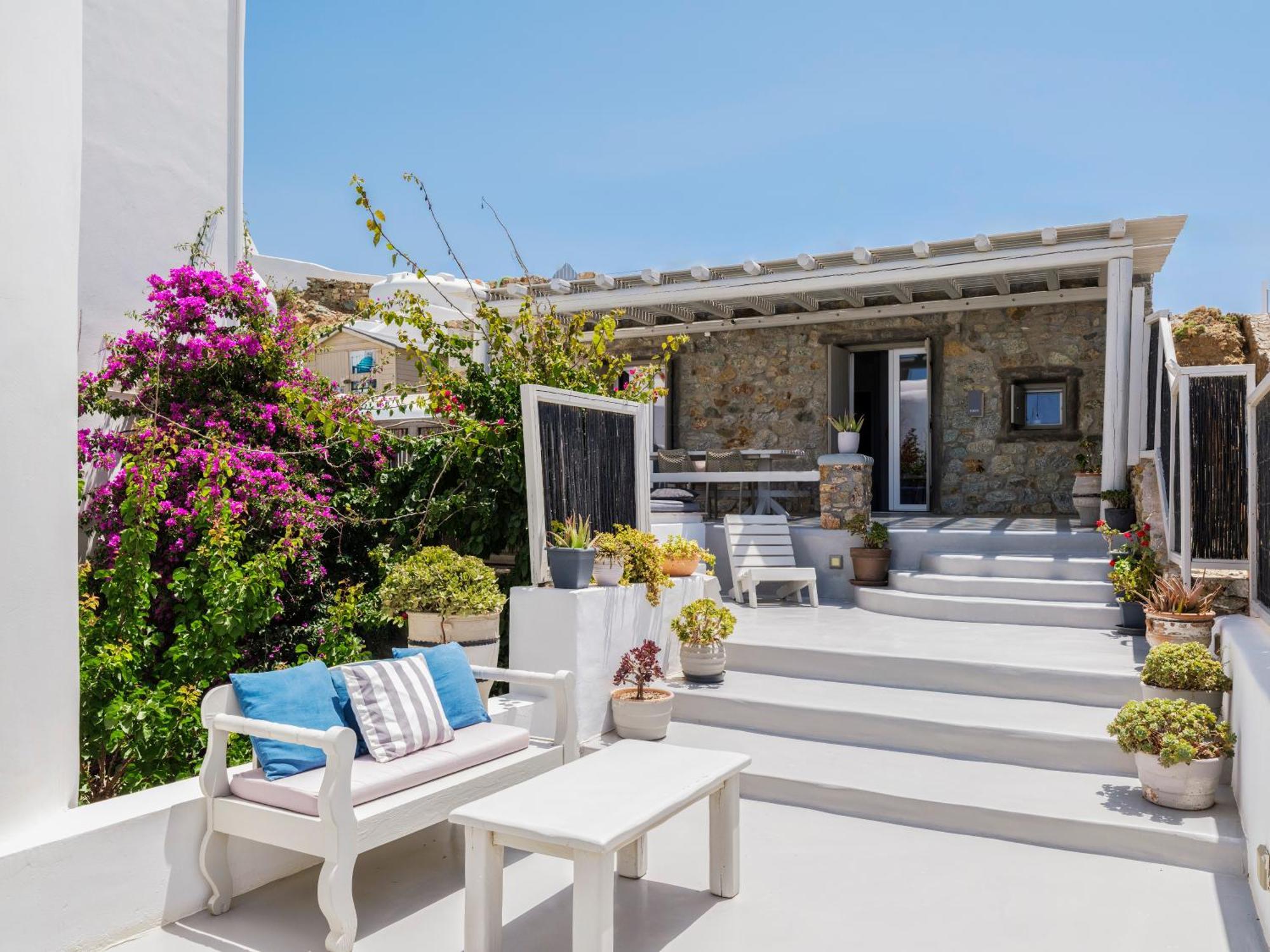 Sea Rock & Sky Private Mykonos Residence Merchia Beach エクステリア 写真