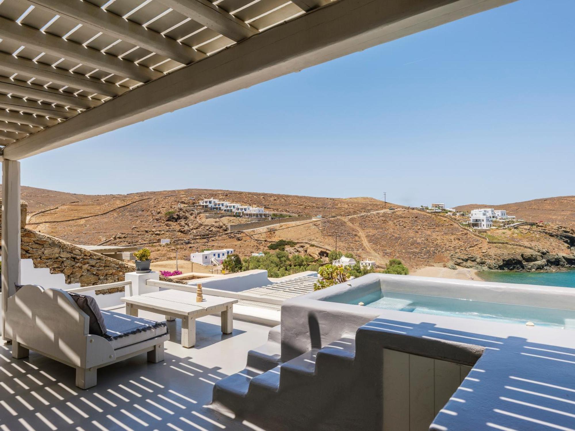 Sea Rock & Sky Private Mykonos Residence Merchia Beach エクステリア 写真