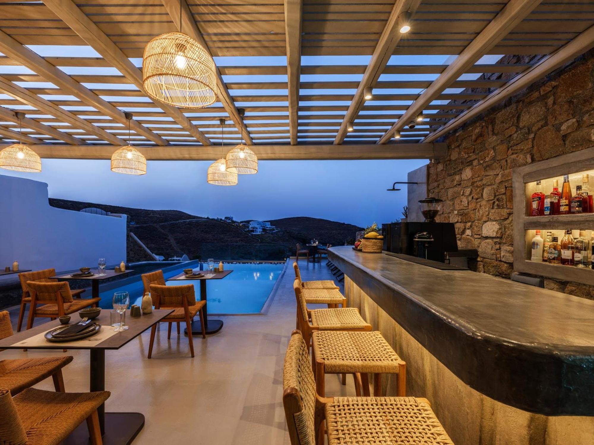 Sea Rock & Sky Private Mykonos Residence Merchia Beach エクステリア 写真
