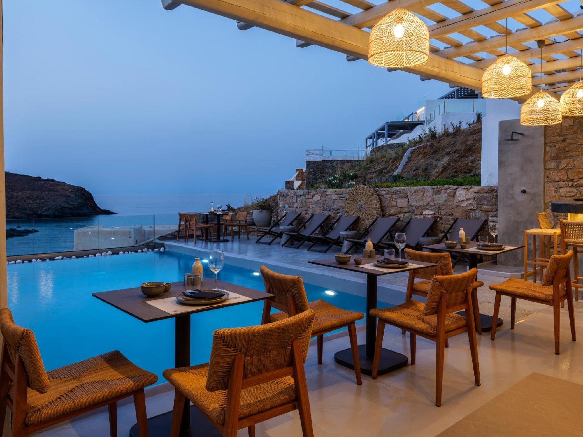 Sea Rock & Sky Private Mykonos Residence Merchia Beach エクステリア 写真