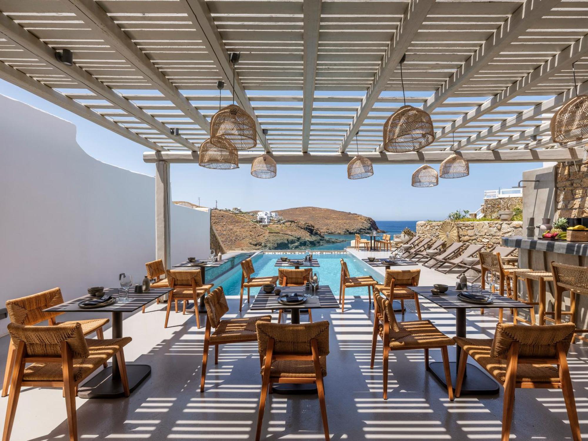 Sea Rock & Sky Private Mykonos Residence Merchia Beach エクステリア 写真