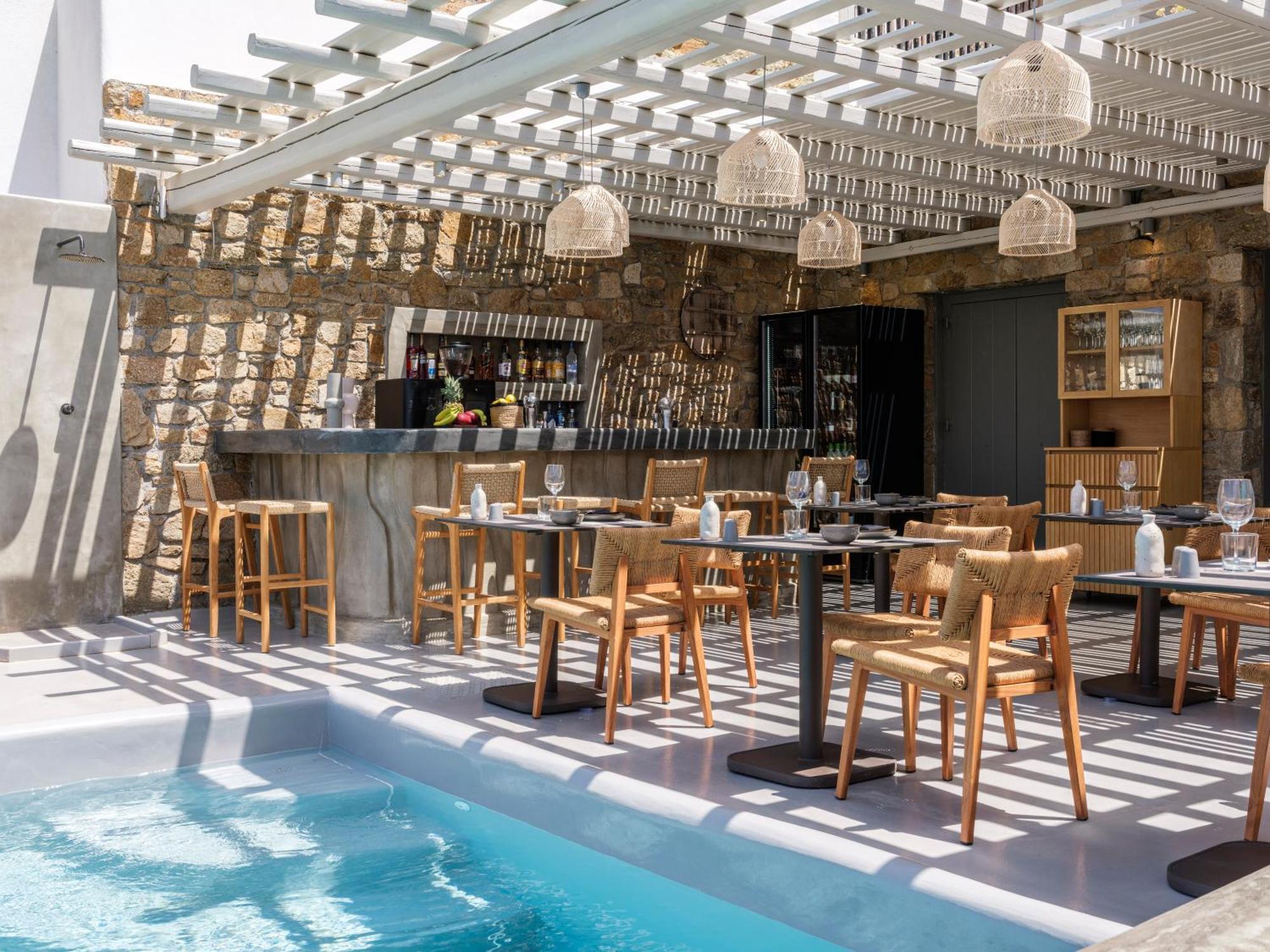 Sea Rock & Sky Private Mykonos Residence Merchia Beach エクステリア 写真