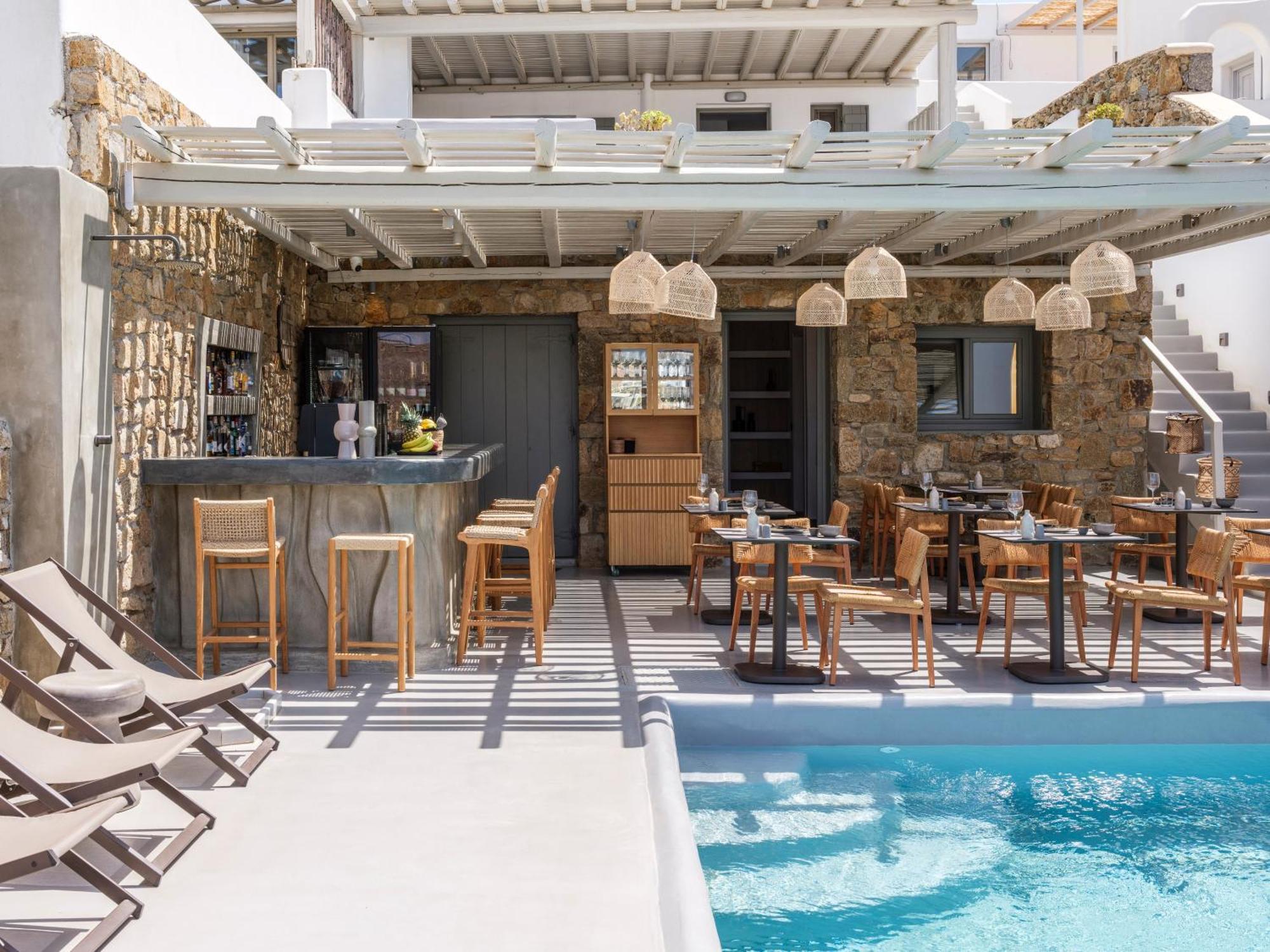 Sea Rock & Sky Private Mykonos Residence Merchia Beach エクステリア 写真