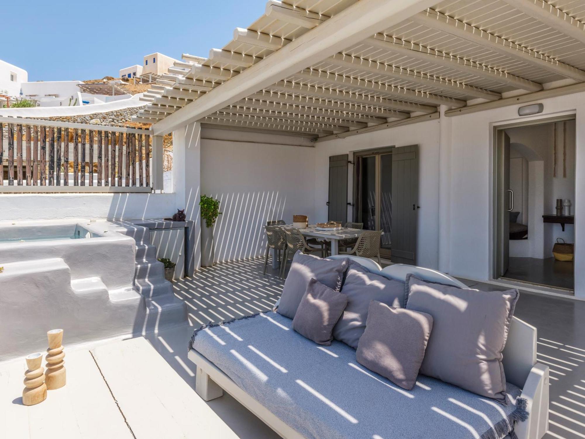 Sea Rock & Sky Private Mykonos Residence Merchia Beach エクステリア 写真