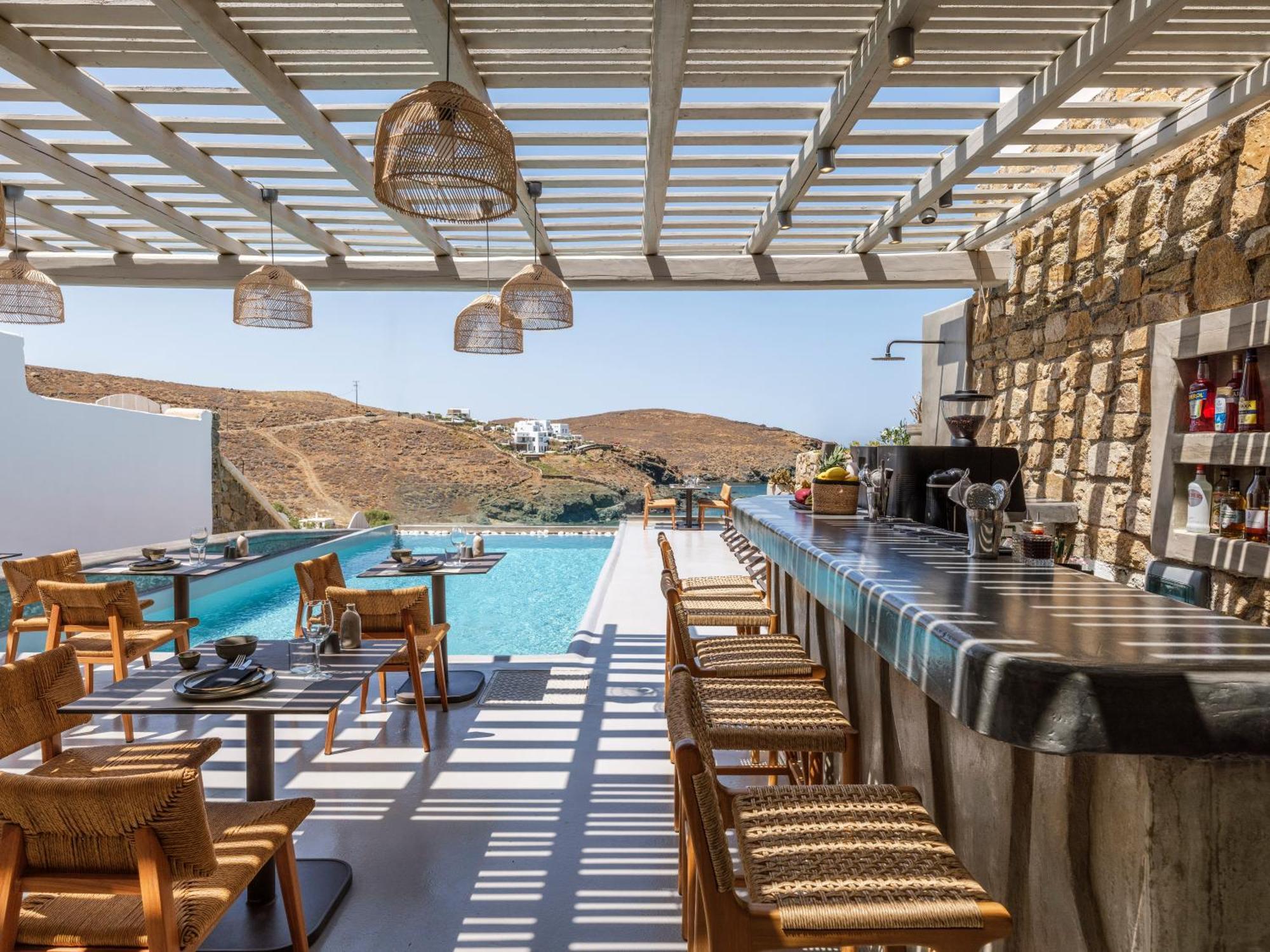 Sea Rock & Sky Private Mykonos Residence Merchia Beach エクステリア 写真