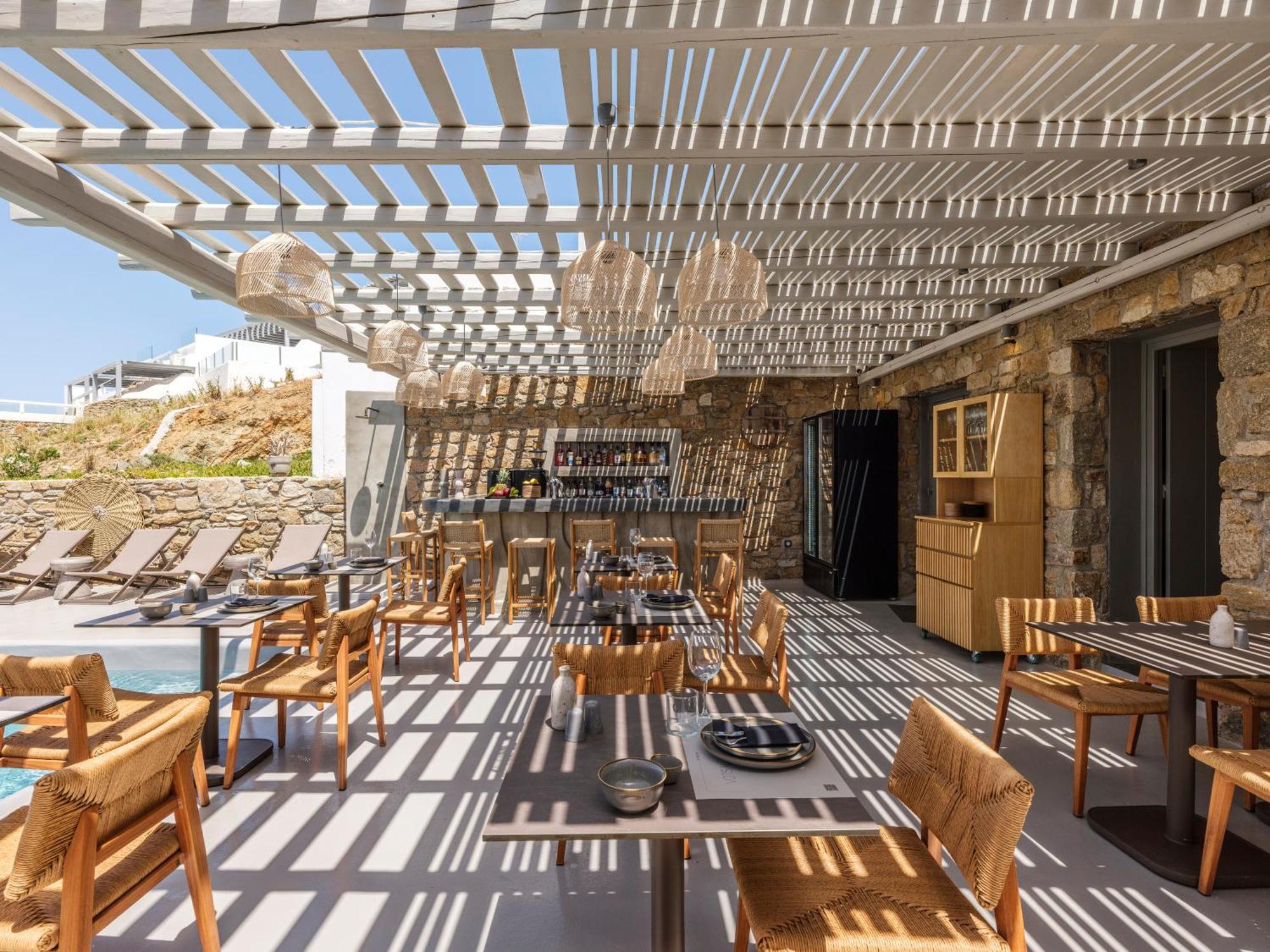 Sea Rock & Sky Private Mykonos Residence Merchia Beach エクステリア 写真
