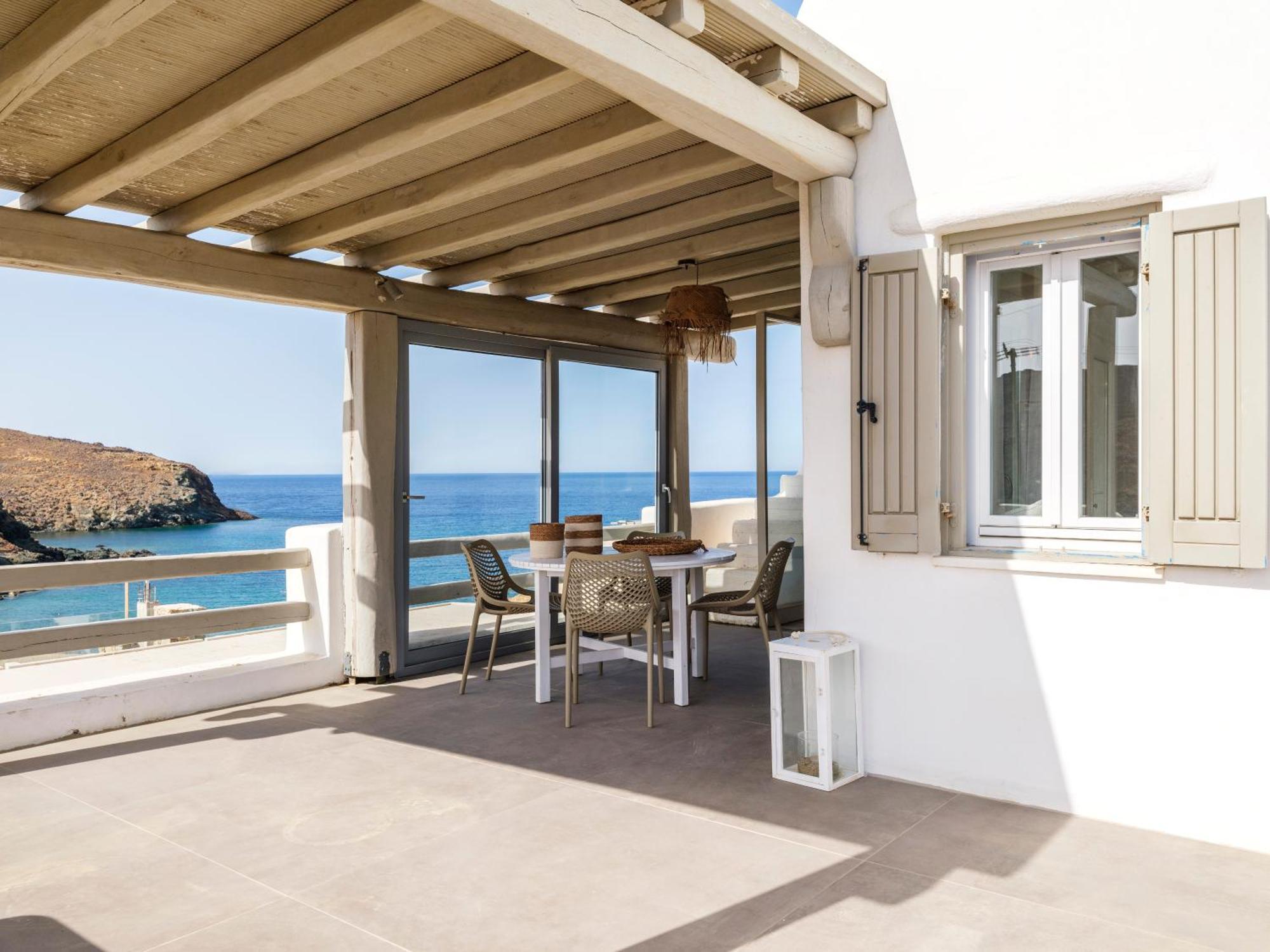 Sea Rock & Sky Private Mykonos Residence Merchia Beach エクステリア 写真