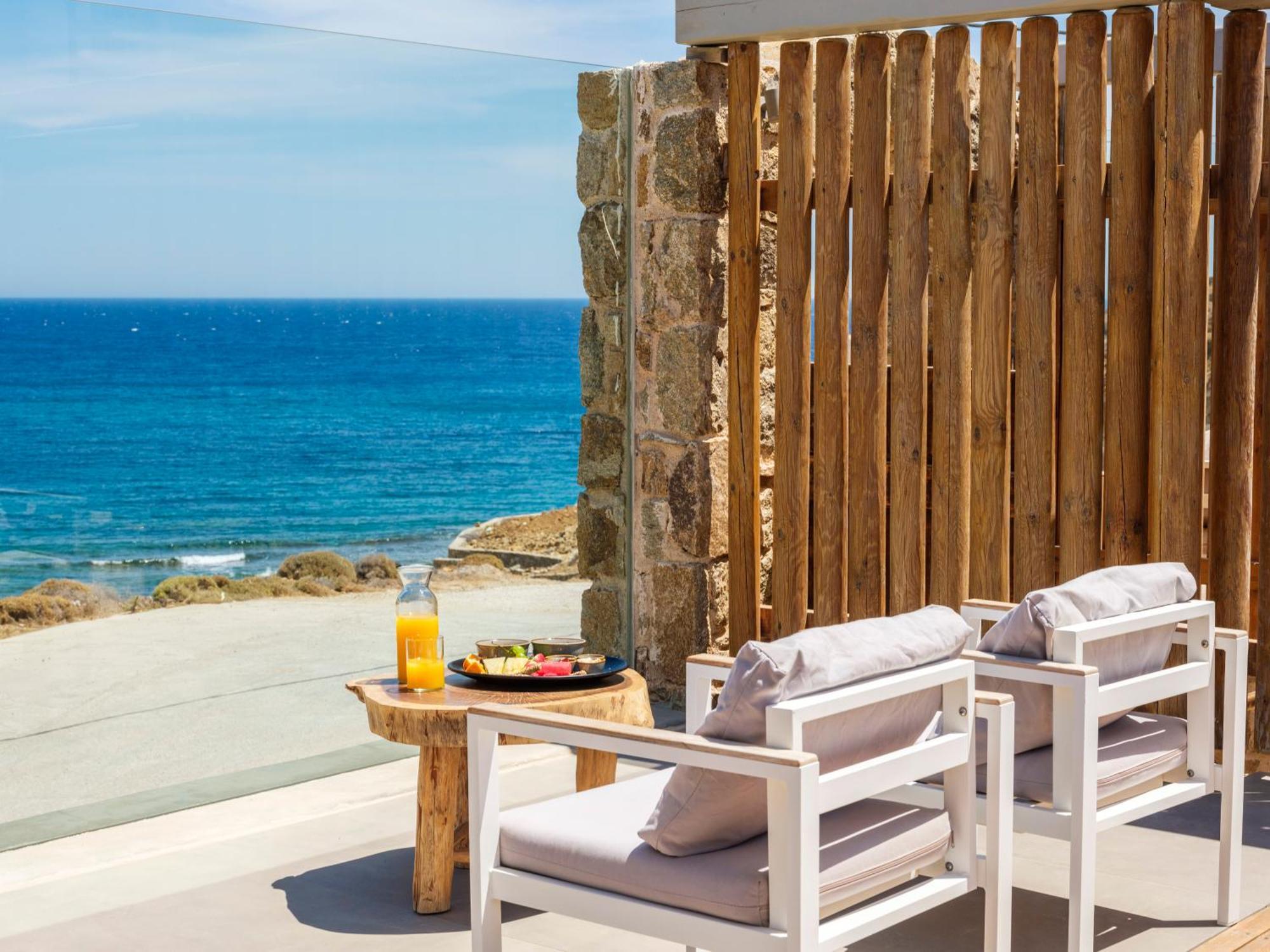 Sea Rock & Sky Private Mykonos Residence Merchia Beach エクステリア 写真