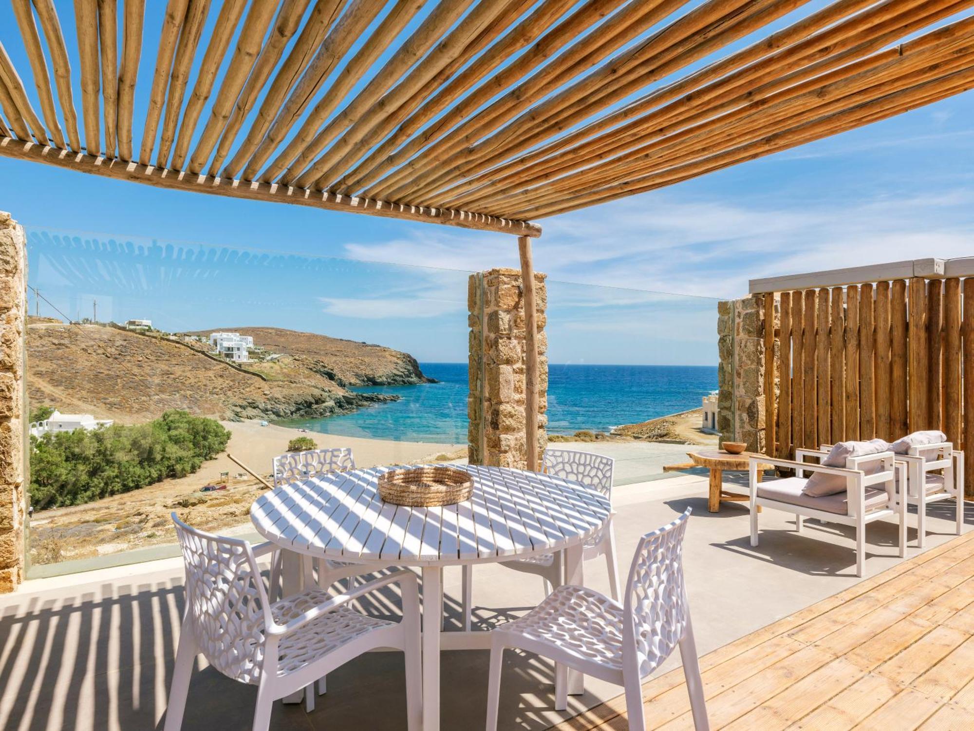 Sea Rock & Sky Private Mykonos Residence Merchia Beach エクステリア 写真