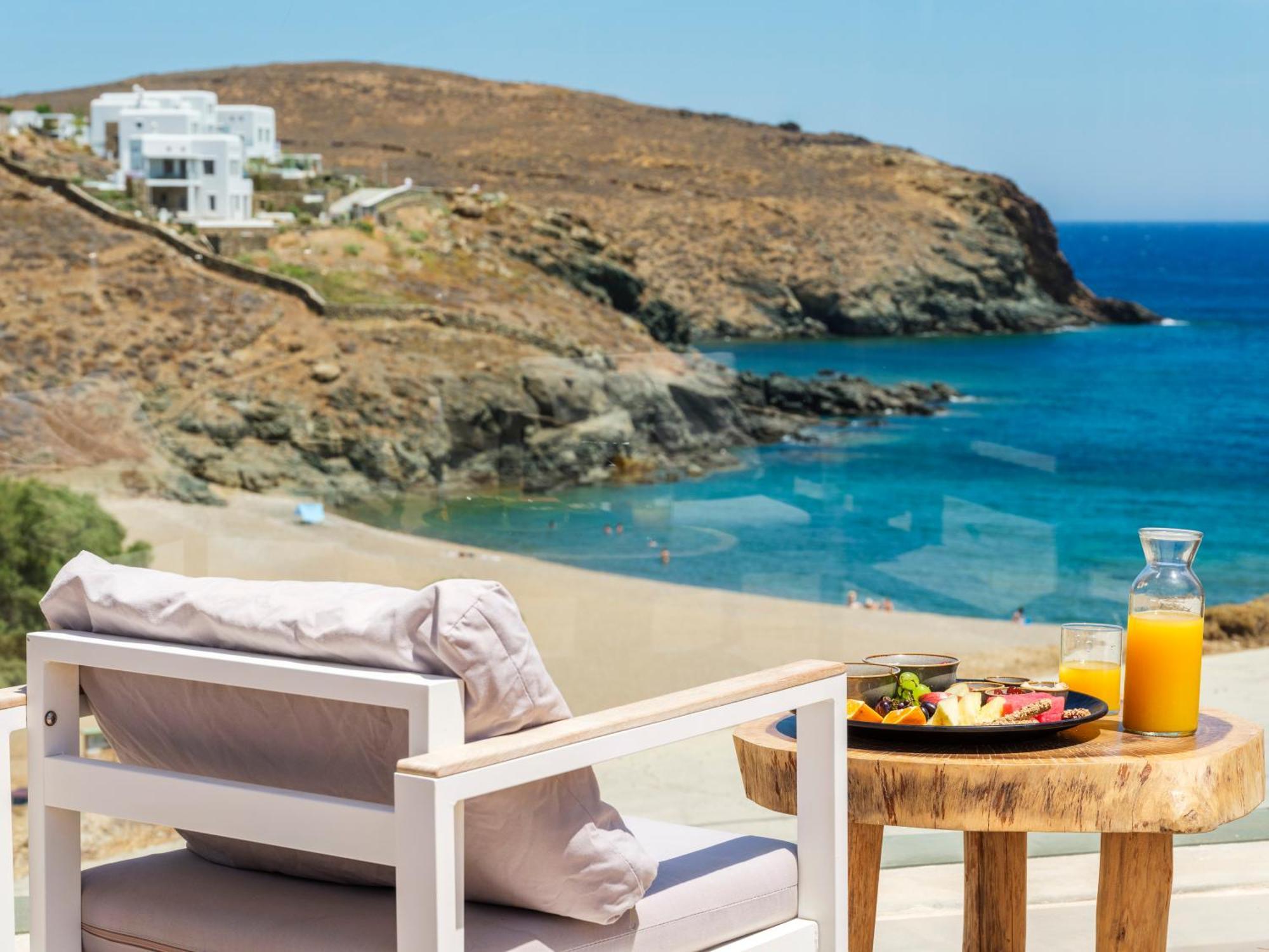 Sea Rock & Sky Private Mykonos Residence Merchia Beach エクステリア 写真