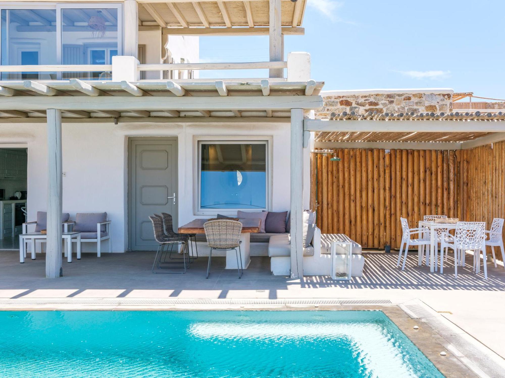 Sea Rock & Sky Private Mykonos Residence Merchia Beach エクステリア 写真