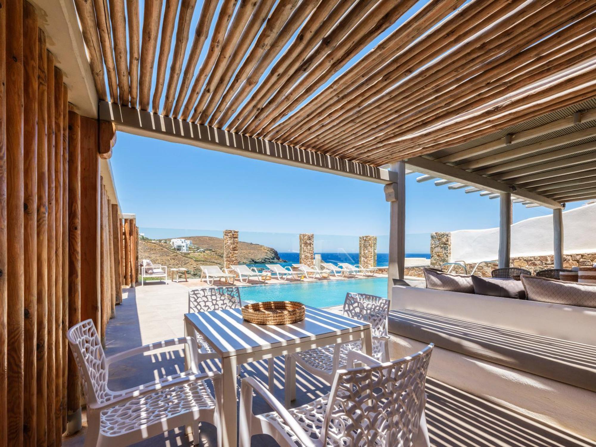 Sea Rock & Sky Private Mykonos Residence Merchia Beach エクステリア 写真