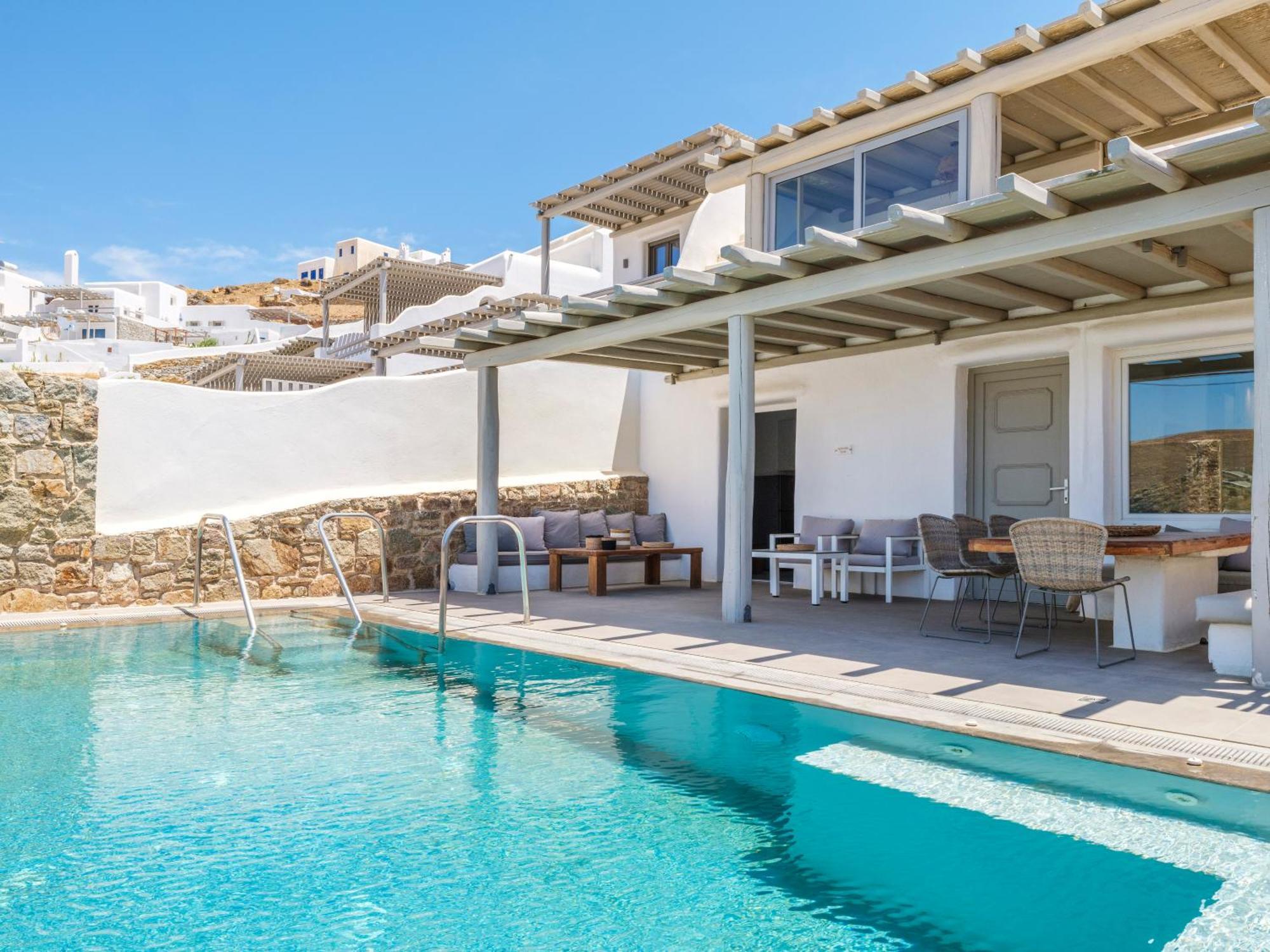 Sea Rock & Sky Private Mykonos Residence Merchia Beach エクステリア 写真
